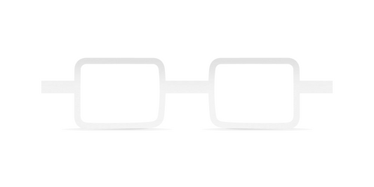 Nina Mûr Cuántica Rectangle eyeglasses in White High Gloss — handcrafted Madrid birch wood frame