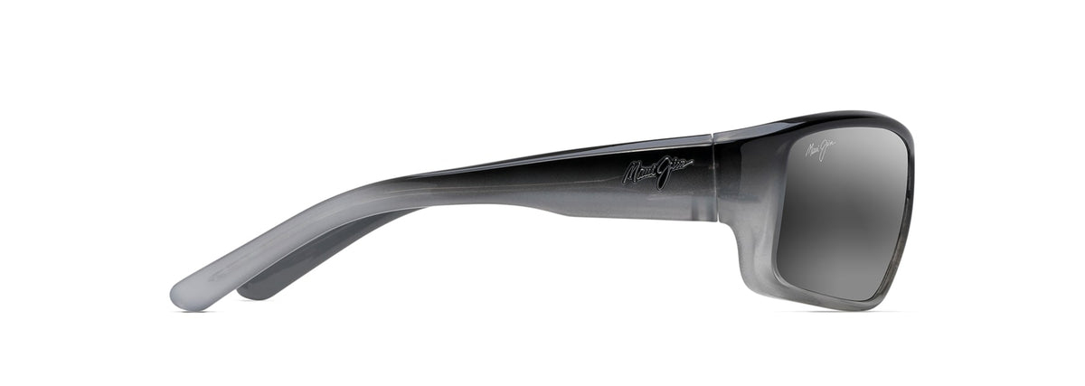 Maui Jim Barrier Reef sunglasses in Black with Silver Grey, side view