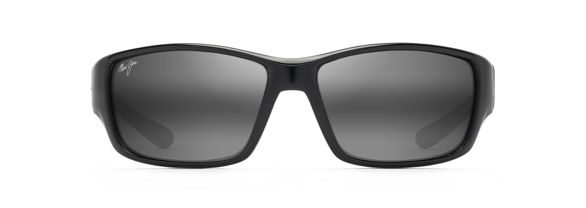 Maui Jim Local Kine sunglasses in Maroon Shiny Black/Grey, front view