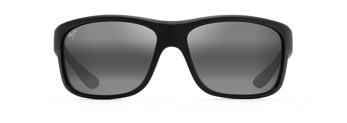 Maui Jim Southern Cross sunglasses in Matte Soft Black with Sea Blue & Grey, front view