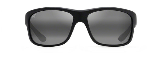 Maui Jim Southern Cross sunglasses in Matte Soft Black with Sea Blue & Grey, front view