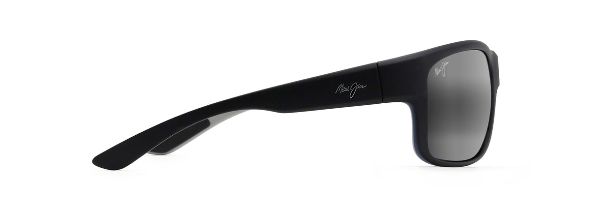 Maui Jim Southern Cross sunglasses in Matte Soft Black with Sea Blue & Grey, side view