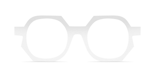 Nina Mûr Oprah eyeglasses in White High Gloss — handcrafted Madrid birch wood frame