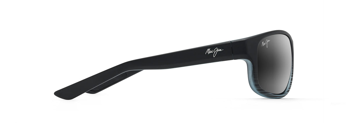 Maui Jim Kaiwi Channel sunglasses in Grey Black Stripe, side view