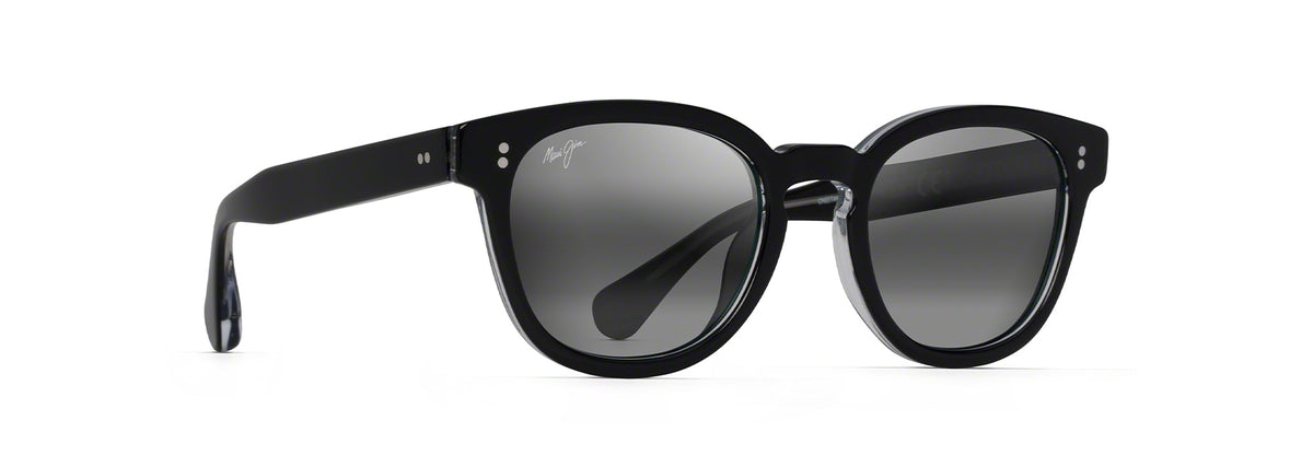 Maui Jim Cheetah 5 sunglasses in Black with Crystal, angled view