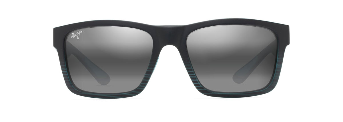 Maui Jim The Flats sunglasses in Matte Black with Teal, front view