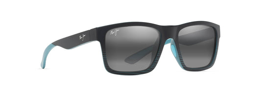 Maui Jim The Flats sunglasses in Matte Black with Teal, angled view