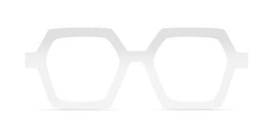 Nina Mûr Mateo eyeglasses in White High Gloss — handcrafted Madrid birch wood frame