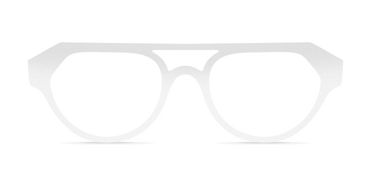 Nina Mûr Mikel eyeglasses in White High Gloss — handcrafted Madrid birch wood frame