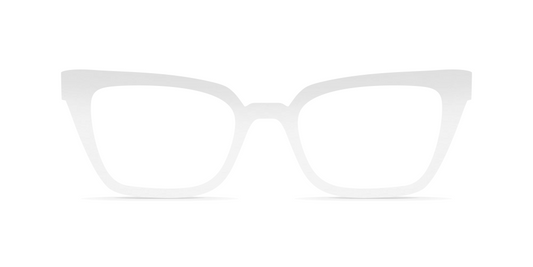 Nina Mûr Maiko eyeglasses in White High Gloss — handcrafted Madrid birch wood frame