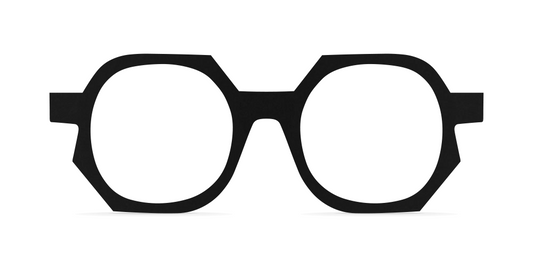 Nina Mûr Oprah eyeglasses in Black — handcrafted Madrid birch wood frame