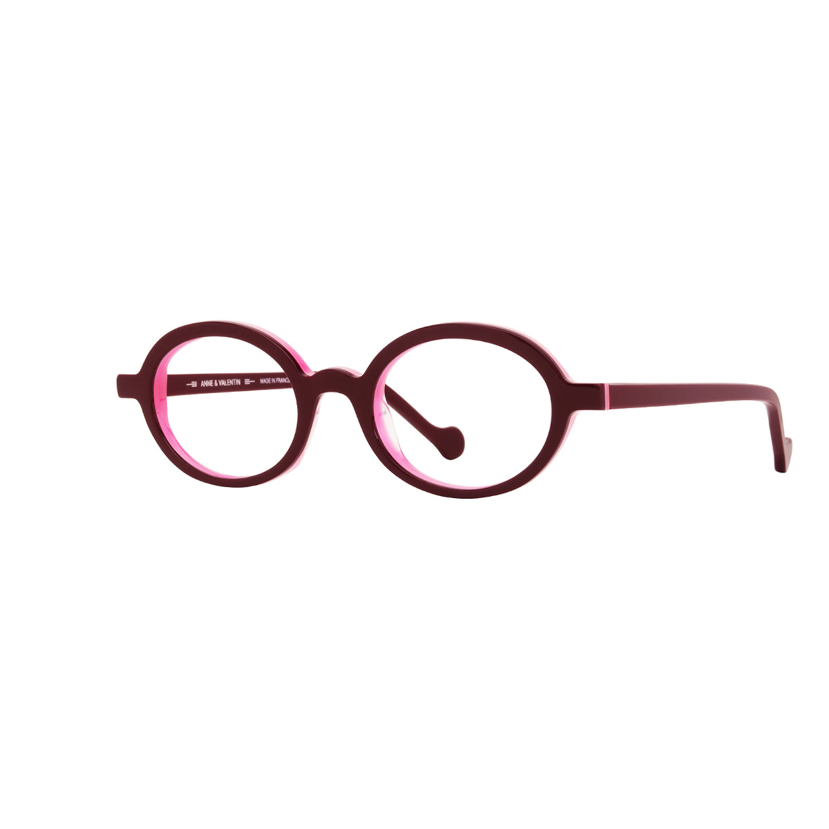 Anne Et Valentin ARIBO Eyeglasses Burgundy Wine (26A48) Side