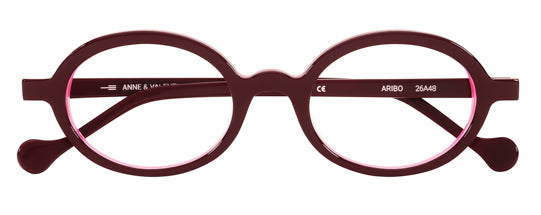 Anne Et Valentin ARIBO Eyeglasses Burgundy Wine (26A48) Front