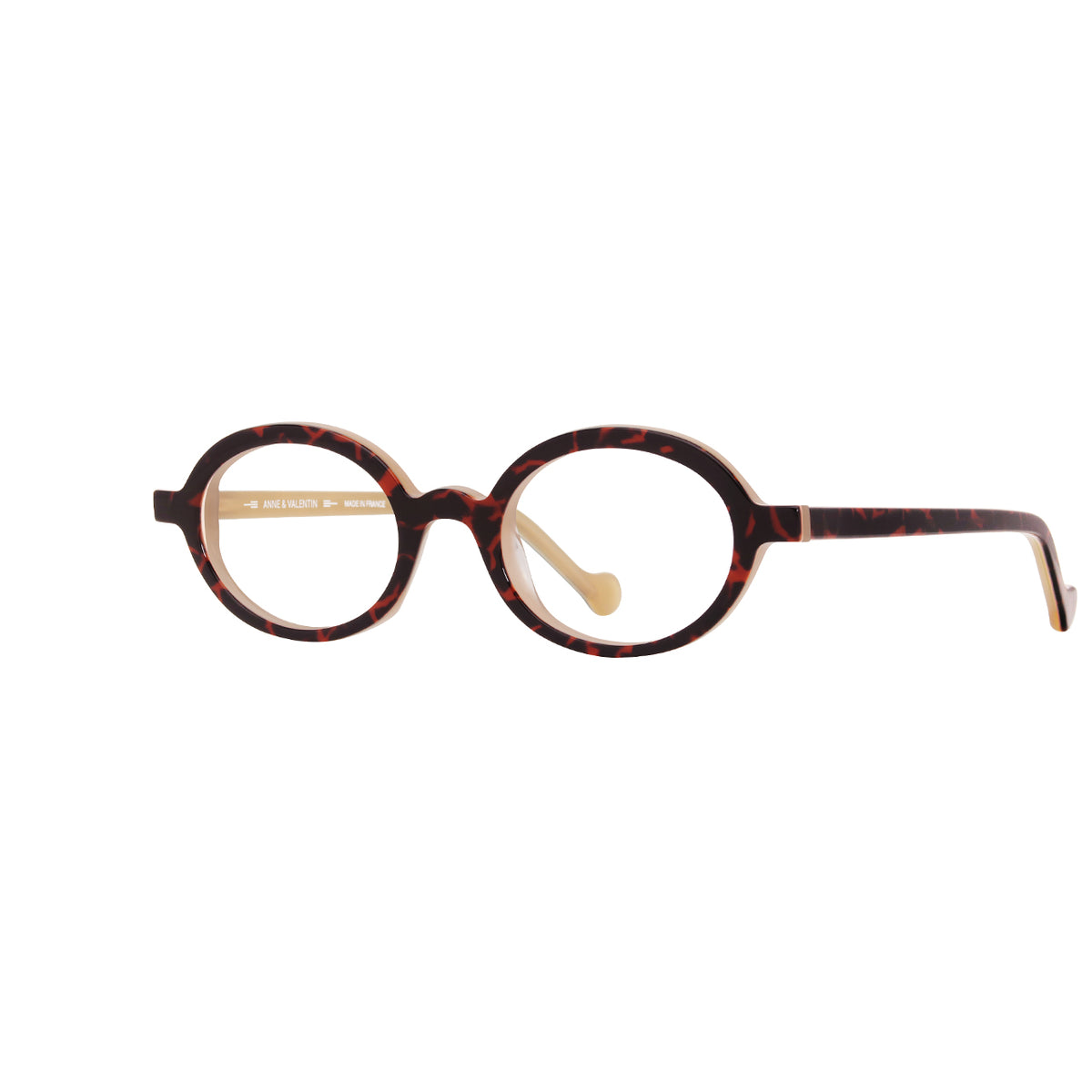 Anne Et Valentin ARIBO Eyeglasses Dark Tortoise over Cream (26A53) Side