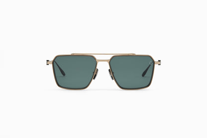 Akoni Telesto 56 Sunglasses Brushed 12k Gold AKS-523A-56 Front