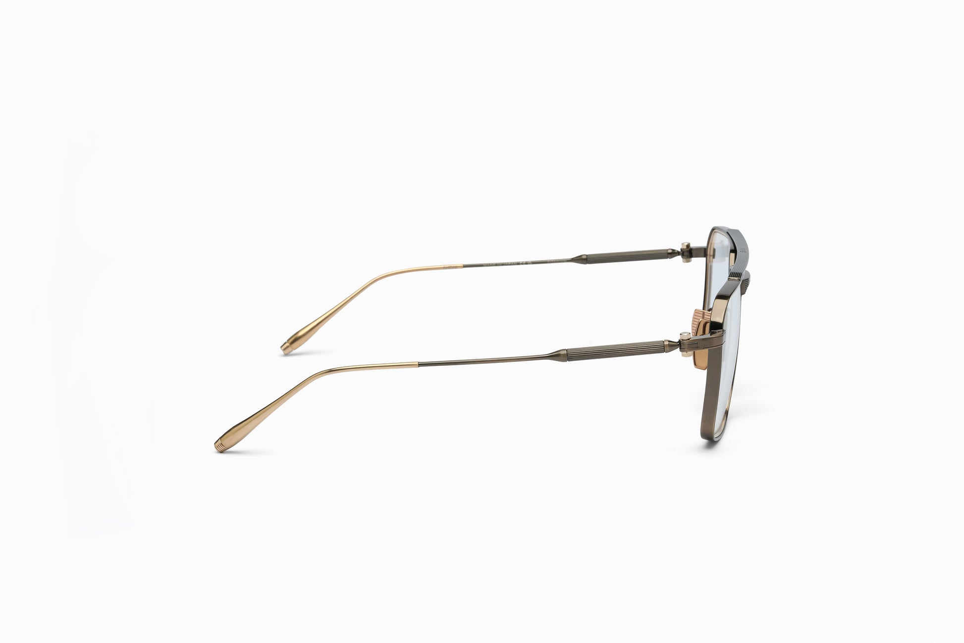 Akoni Telesto 56 Sunglasses Brushed 12k Gold AKS-523A-56 Side