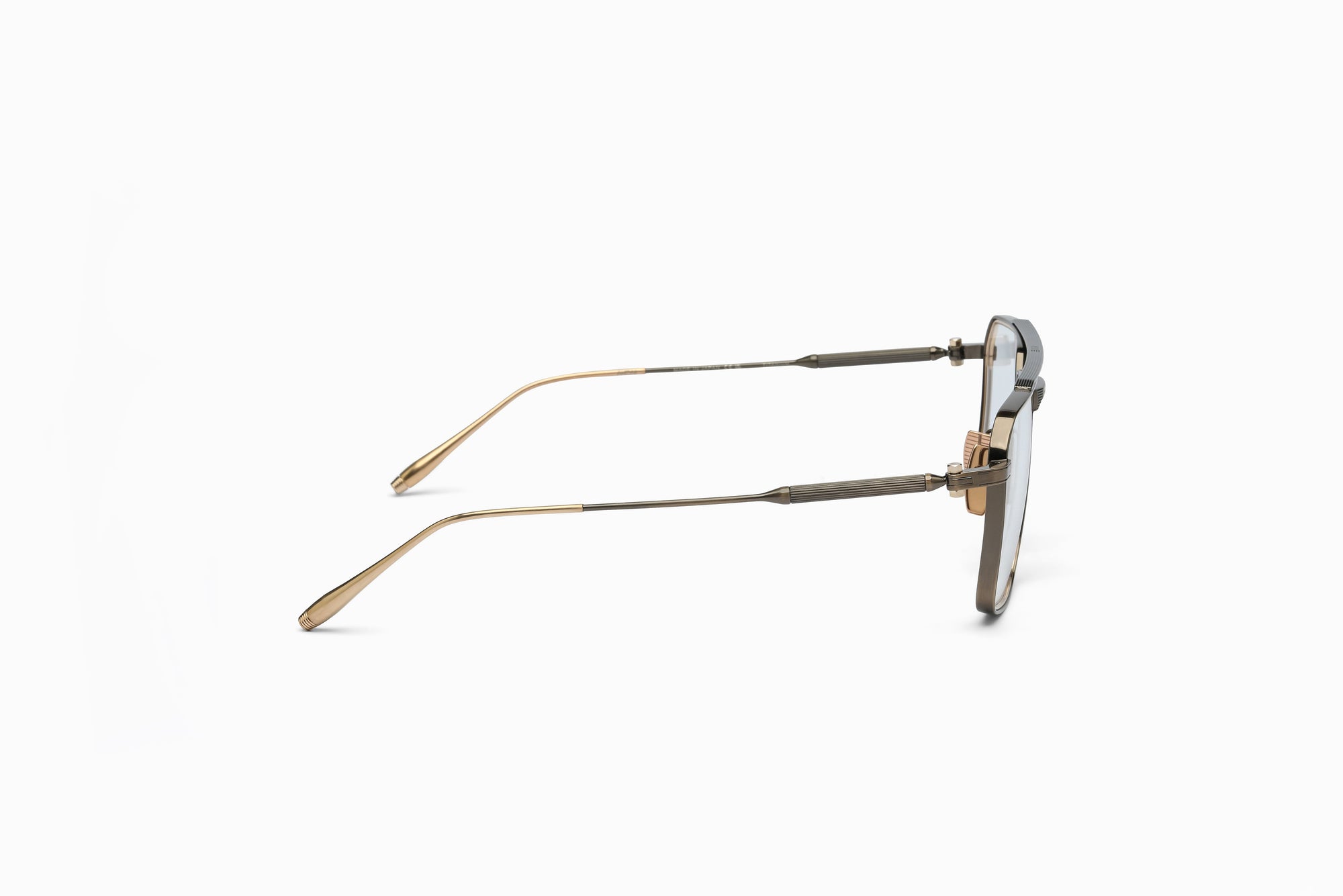Akoni Telesto 56 Sunglasses Brushed 12k Gold AKS-523A-56 Side