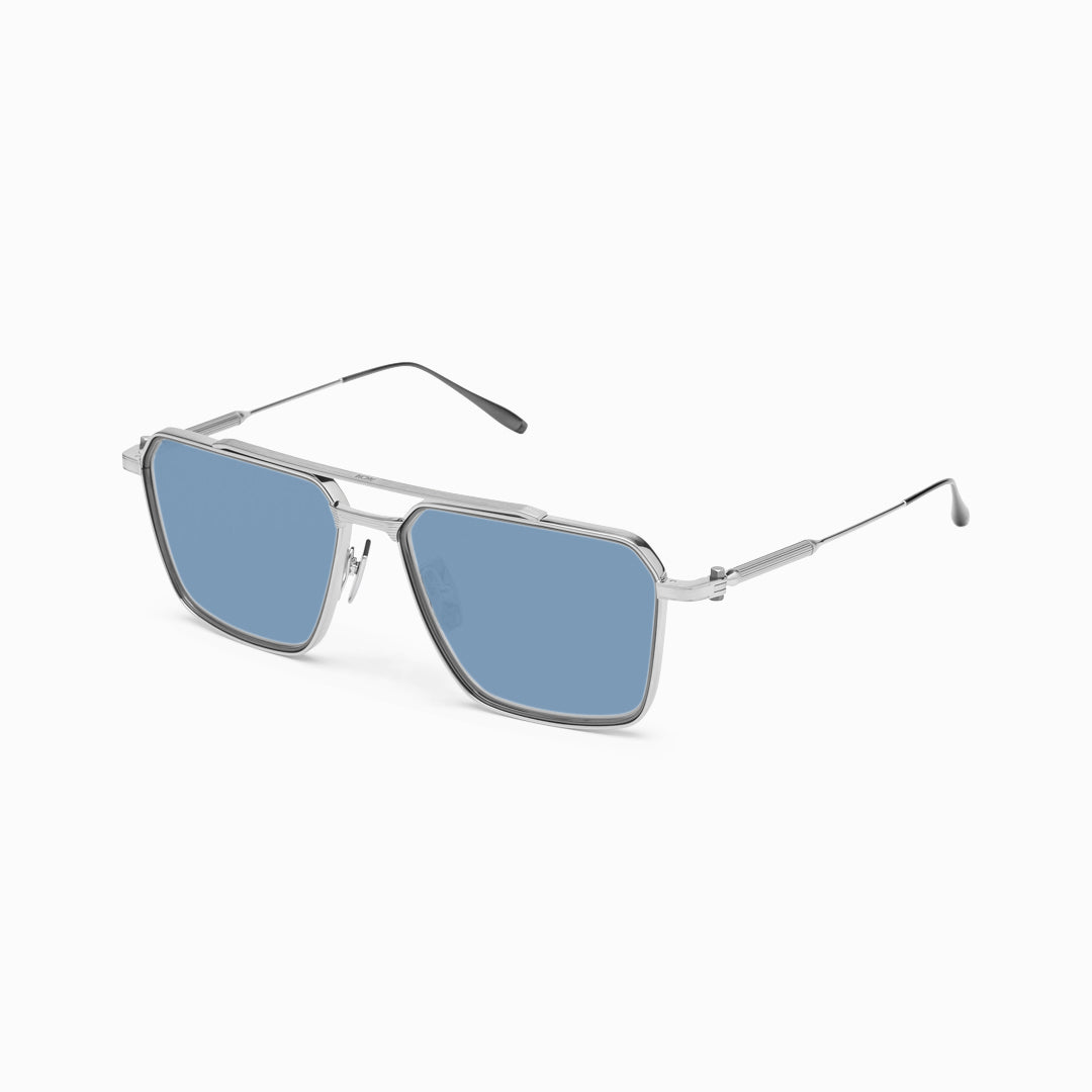 Akoni Telesto 56 Sunglasses Brushed Silver Profile