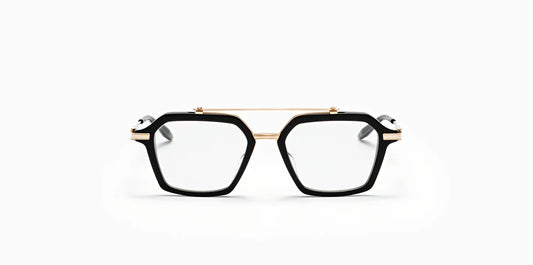 Akari Akoni Eyeglasses Black Gold Aviator