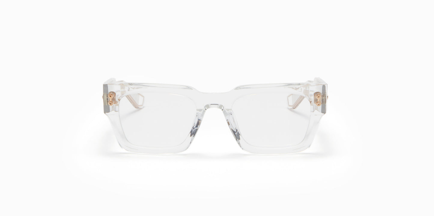 Front view of Akoni Cosmo Crystal Clear Eyeglasses