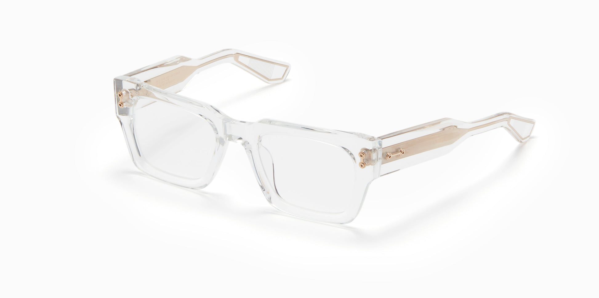 Profile view of Akoni Cosmo Crystal Clear Eyeglasses