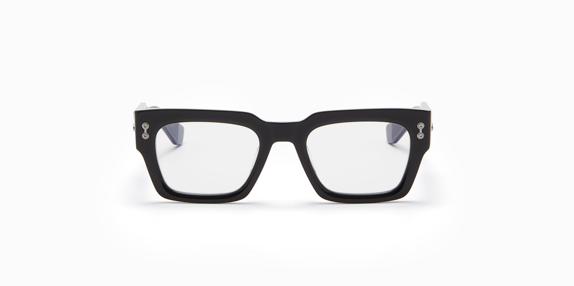 Front view of Akoni Cosmo Matte Black Eyeglasses