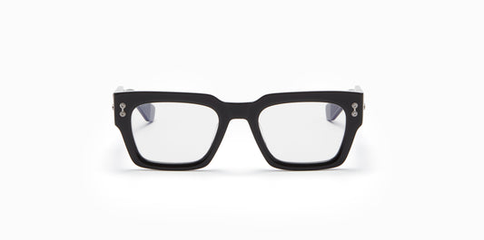 Front view of Akoni Cosmo Matte Black Eyeglasses