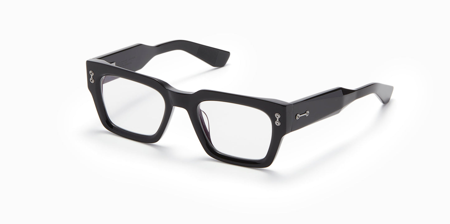 Profile view of Akoni Cosmo Matte Black Eyeglasses