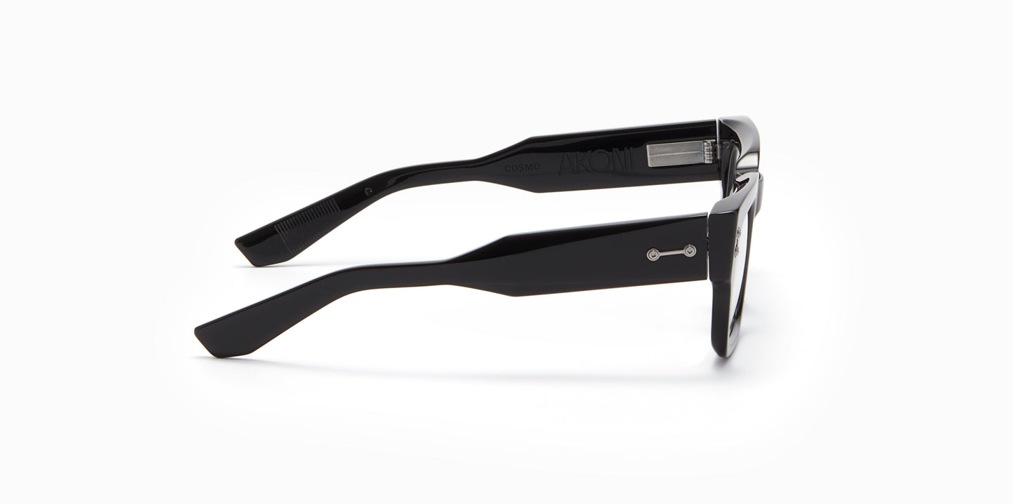 Side view of Akoni Cosmo Matte Black Eyeglasses