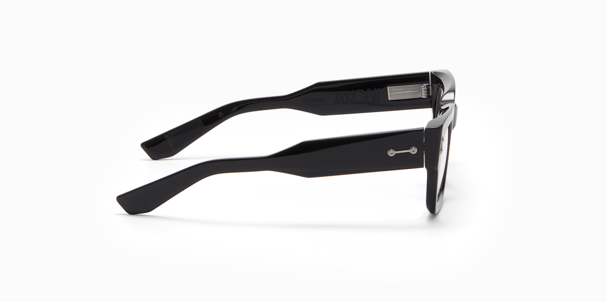 Side view of Akoni Cosmo Matte Black Eyeglasses