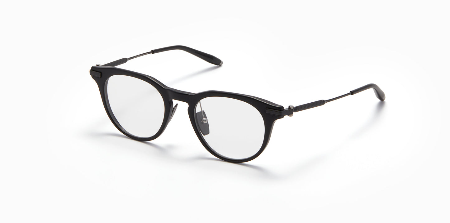 Gemini Akoni Eyeglasses Matte Black Round with Nosepads