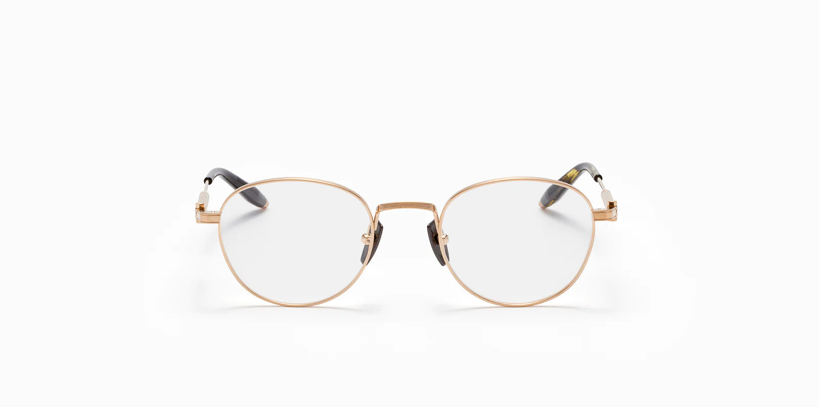 Pioneer Akoni Eyeglasses Brushed White Gold Round