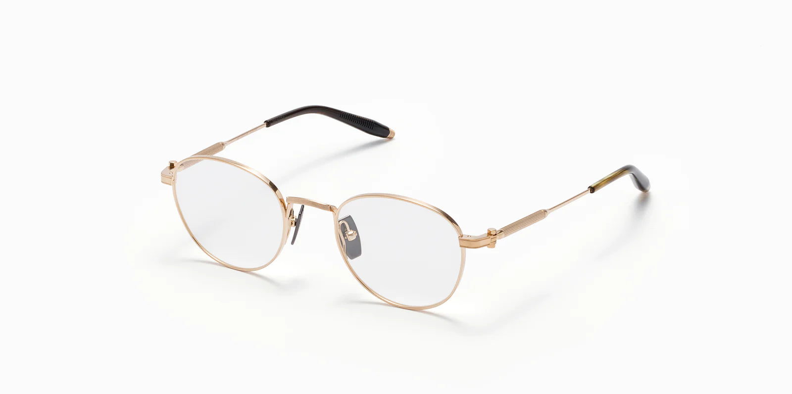 Pioneer Akoni Eyeglasses Brushed White Gold Round