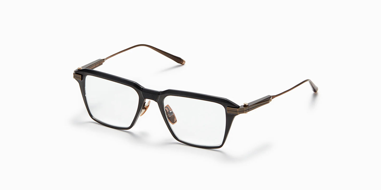 Three-quarter profile view of Akoni's Swift frame in the brushed black colorway