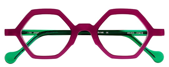 Anne Et Valentin Akiko Eyeglasses Magenta Green 22A12 Front