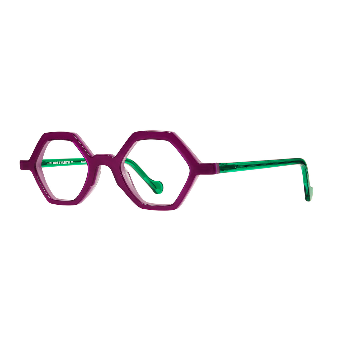 Anne Et Valentin Akiko Eyeglasses Magenta Green 22A12 Profile