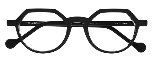 Anne Et Valentin Ayo Eyeglasses Black Speckled Crystal 24A18 Front