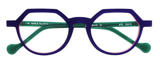 Anne Et Valentin Ayo Eyeglasses Purple Green 24A19 Front