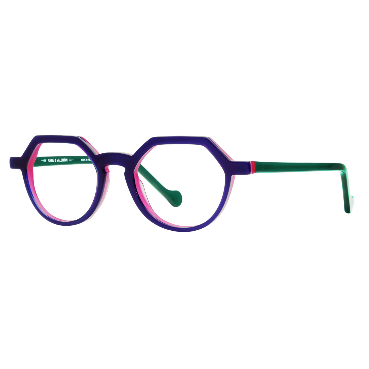 Anne Et Valentin Ayo Eyeglasses Purple Green 24A19 Profile