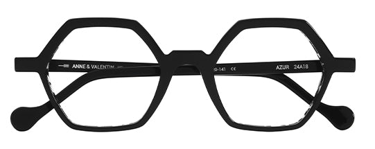 Anne Et Valentin Azur Eyeglasses Black Speckled Crystal 24A18 Front at Gazal Eyecare Roswell Atlanta