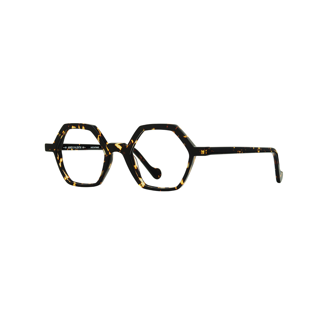 Anne Et Valentin Azur Eyeglasses Dark Tortoise 25A27 Profile at Gazal Eyecare Roswell Atlanta