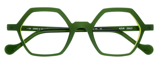 Anne Et Valentin Azur Eyeglasses Green 25A31 Front at Gazal Eyecare Roswell Atlanta