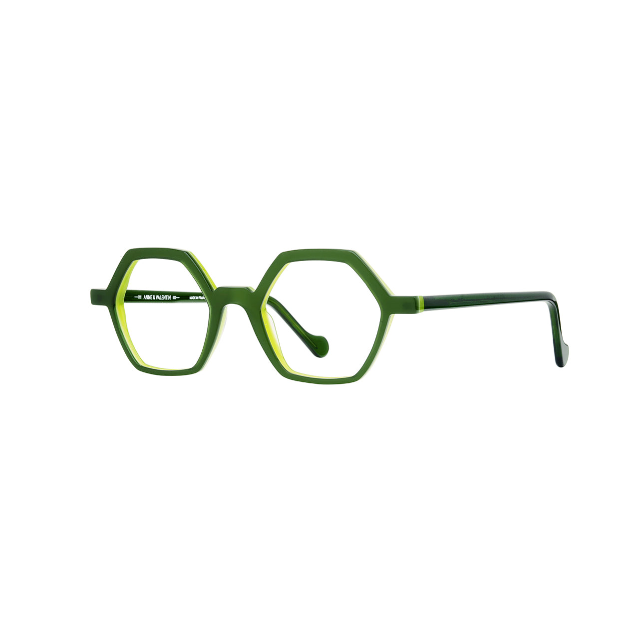 Anne Et Valentin Azur Eyeglasses Green 25A31 Profile at Gazal Eyecare Roswell Atlanta
