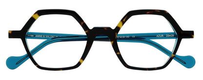 Anne Et Valentin Azur Eyeglasses Tortoise Blue 25A28 Front at Gazal Eyecare Roswell Atlanta