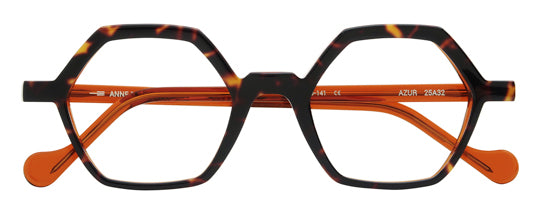 Anne Et Valentin Azur Eyeglasses Tortoise Orange 25A32 Front at Gazal Eyecare Roswell Atlanta