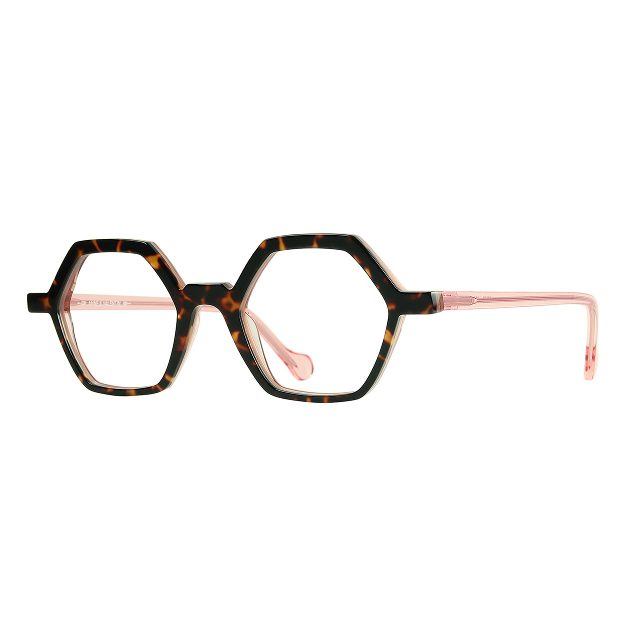 Anne Et Valentin Azur Eyeglasses Tortoise Pink 21A33 Profile at Gazal Eyecare Roswell Atlanta