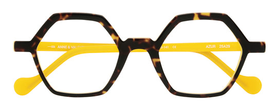 Anne Et Valentin Azur Eyeglasses Tortoise Yellow 25A29 Front at Gazal Eyecare Roswell Atlanta