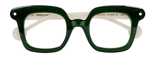 Anne Et Valentin BOP Eyeglasses Green Cream 24A16 Front