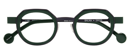 Anne Et Valentin Balka Eyeglasses Green Black 23C05 Front at Gazal Eyecare Roswell Atlanta