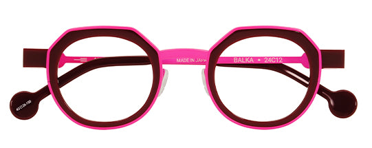 Anne Et Valentin Balka Eyeglasses Red Pink 24C12 Front at Gazal Eyecare Roswell Atlanta